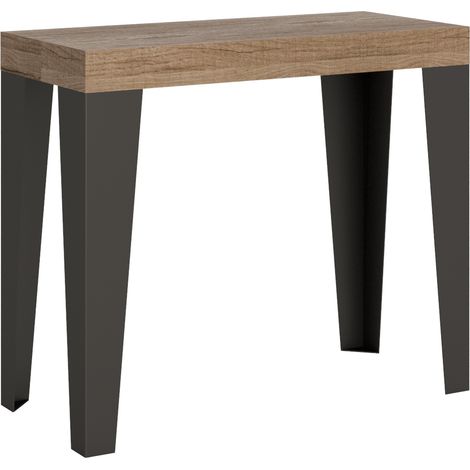 Console Extensible 90X40/300 Cm Chêne Flamme Nature Structure Anthracite (1/5)