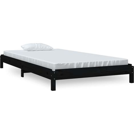 Maison Exclusive - Stapelbett Schwarz 80x200 cm Massivholz Kiefer (1/5)
