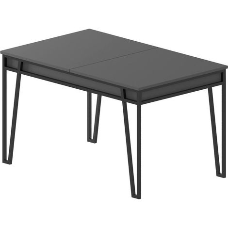 Table extensible Nestor, 8 places, 80x170x76h cm, Noir Anthracite (1/5)