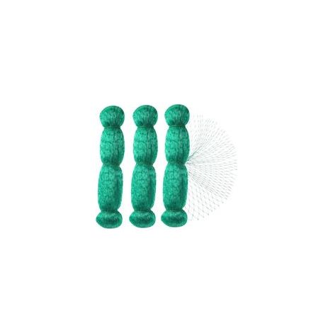 Malla antipájaros, 3 unidades de 2 x 10 m, color verde, para jardín, protección de plantas, frutas, flores y verduras, malla de 15 mm.