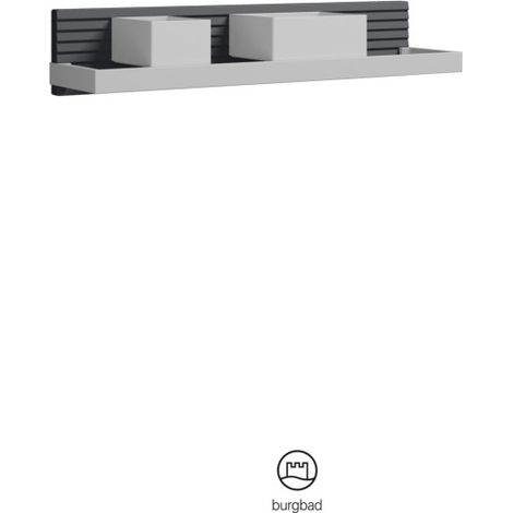 burgbad Fiumo Wandboard mit Metallreling 60 cm, Reling und Boxen in weiß (1/2)