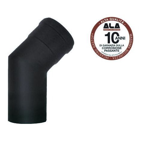 Codo ALA Aeternum 45° Ø10 cm negro mate para estufas de pellet – A.L.A.