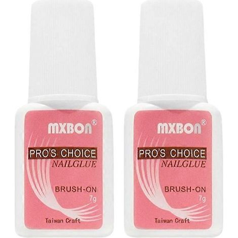 2x Colle à ongles extra forte avec pinceau 7ml Colle super forte pour faux ongles en acrylique Colle à ongles extra forte à appliquer au pinceau pour ongles adhésifs (1/5)