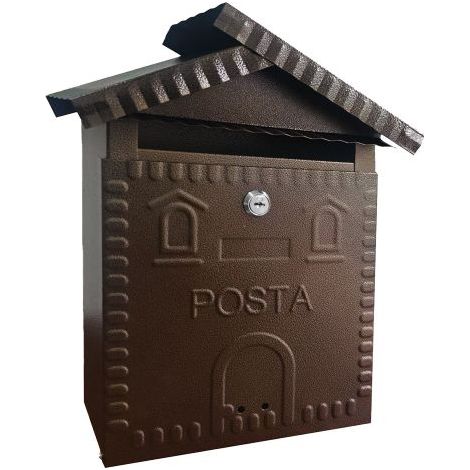 CASSETTA POSTALE 'NARCISO' cm 26x10x h 32 - rame antico
