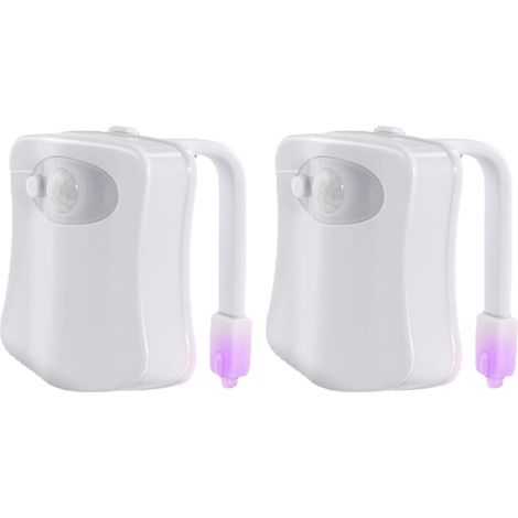 Lampe De Nuit Pour WC - Détecteur De Mouvement - LED Étanche En ABS - Fonction Rotation Couleur Ou Fixe - Alimentation Piles - Pour Salle De Bains Familiale - 1 Pièce (1/5)