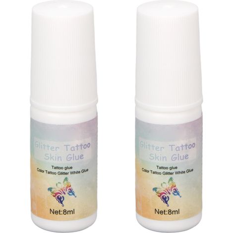 2 flacons 8ml Colle à paillettes cosmétique waterproof, adhésif fort tatouage, maquillage yeux cheveux visage (1/5)