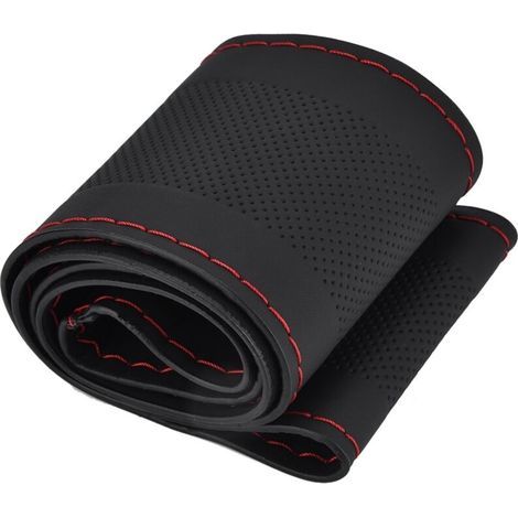 Coque de couverture de volant en cuir véritable, universelle, antidérapante, pour voiture (1/5)