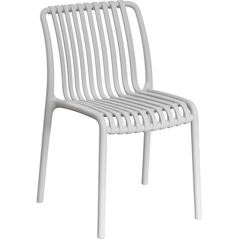 Home Heavenly® - Pack sillas Solenia apilables, de polipropileno, ligeras y resistentes, aptas para interior y exterior, 75,5x42 Color: Blanco (1/5)
