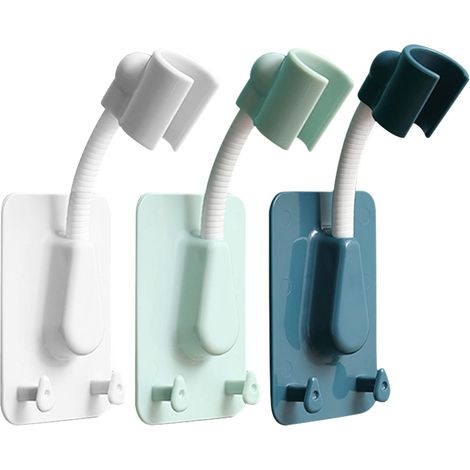 3 Pièces Support Douche 360 Degrés Réglable Rotatif Support Pomme Douche Autoadhésif Mural Douchette Support Sans Perage Imperméable pour Baignoire Salle Bain (1/5)