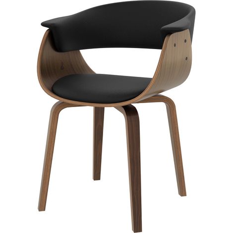 Silla de piel sintética negra - Piada