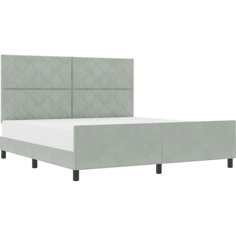 Maison Exclusive - Letto a molle con testiera Grigio chiaro 180 x 200 cm Velluto (1/5)
