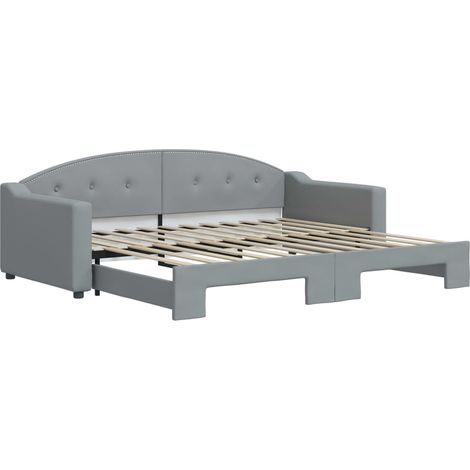 Maison Exclusive - Tagesbett Ausziehbar Hellgrau 90x200 cm Stoff