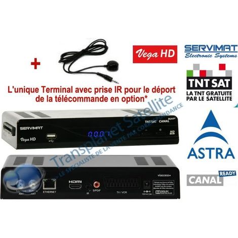 Kit Terminal TNTSAT VEGA HD PVR avec Cordon Infrarouge et Cordon HDMI offert