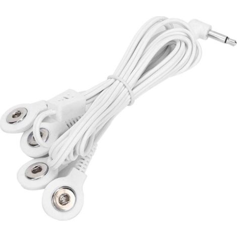 10 câbles conducteurs d'électrodes de 3,5 mm pour appareil TENS de physiothérapie (4 boutons) (1/5)