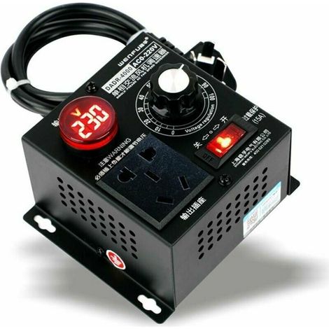Variateur de lumière, Régulateur de Tension SCR AC 220V 9A 4000W pour Moteur, Ventilateur, Contrôle de Vitesse (1/5)