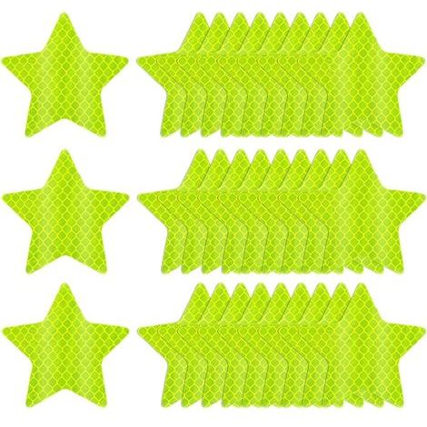 CCYKXA 30pcs Reflective Warning Stickers, Safety Reflective Stickers, Waterproof Reflective Strip Stickers for Vehicles and Bicycles (Star) (1/5)