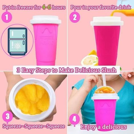 Gobelet Magique - Non spécifié - Slushy Maker Cup - Silicone de qualité alimentaire - Rouge - Réutilisable (1/4)