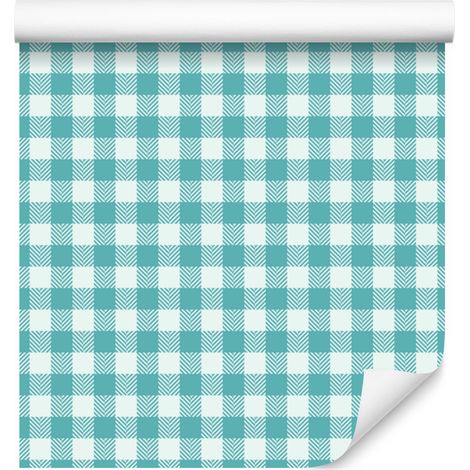 Papier peint à motifs céladon, turquoise, blanc et menthe 50 x 1000 cm (1/5)