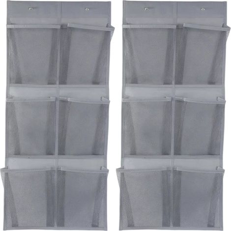 Étagère de rangement murale en 2 parties, 6 poches, rangement suspendu pour chaussures, sac de rangement suspendu