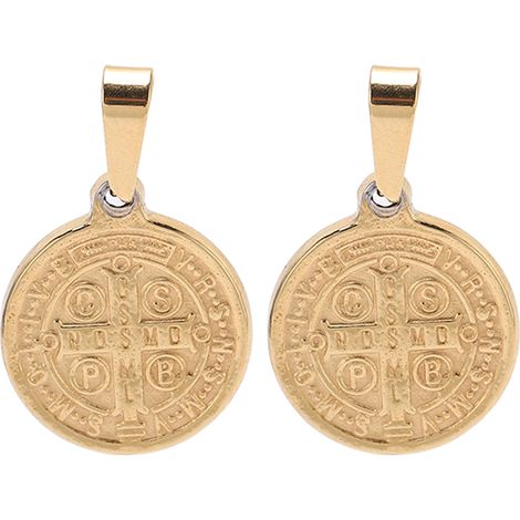 2 Pcs Saint Benedict Pendant Elegant Stainless Steel St Benedict Double Sided Cross Relief Pendant Decoration (1/5)