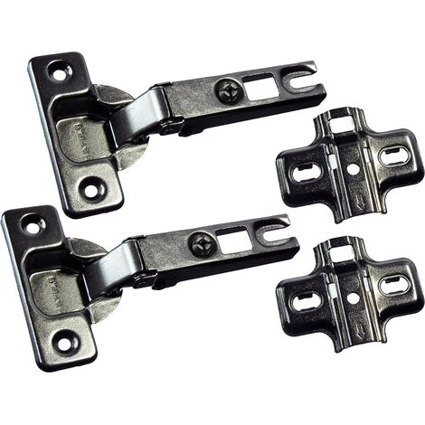 Lot de 4 charnières de porte dissimulées à clipser 165 degrés avec vis de fixation BZP