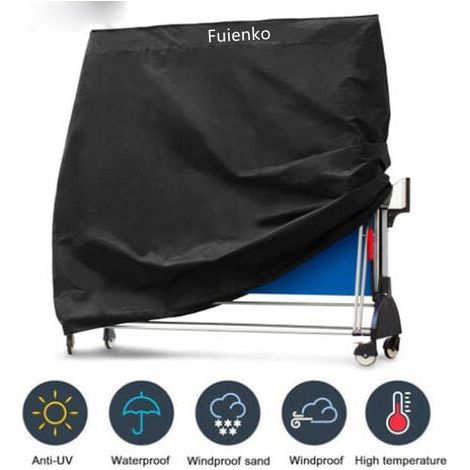Housse de Protection pour Table de Ping-Pong 210D Oxford 165x70x185cm Noir (1/4)