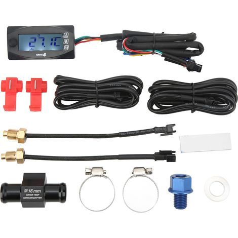 4 en 1 moto tension jauge de température temps température de l'eau température de l'huile DC12V universel pour moto M12x1.5 (1/5)