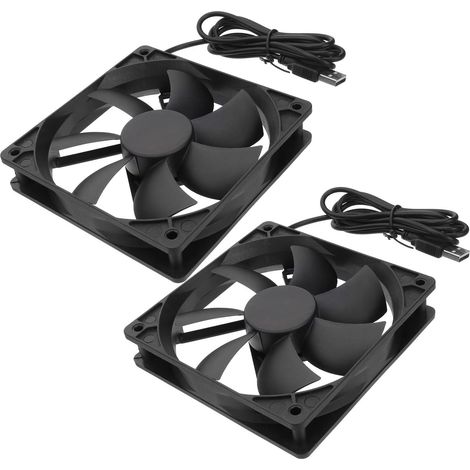 Ventilateur USB Silencieux de 12cm pour Routeur Plastique Noir (1/5)