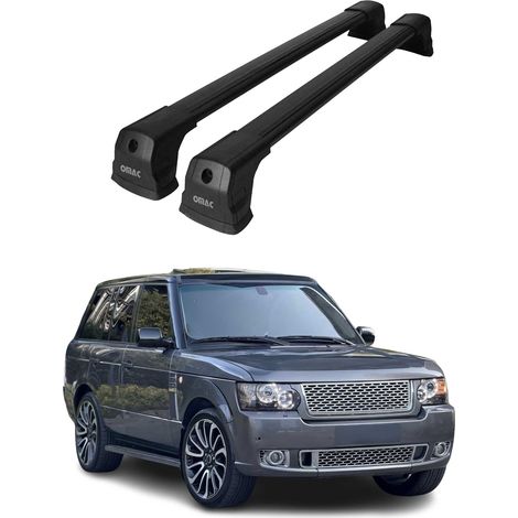 OMAC Dachträger Querträger kompatibel mit Land Rover Range Rover III Vogue L322 2002-2012 – 2 Stangen – Abschließbar – Aluminium Schwarz (1/5)
