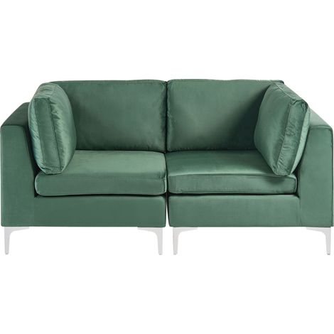 Modulsofa 2-Sitzer EVJA Samtstoff Grün