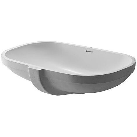 DURAVIT D-CODE lavabo da incasso con troppopieno senza foro per rubinetteria B 495x290mm senza foro per rubinetteria bianco