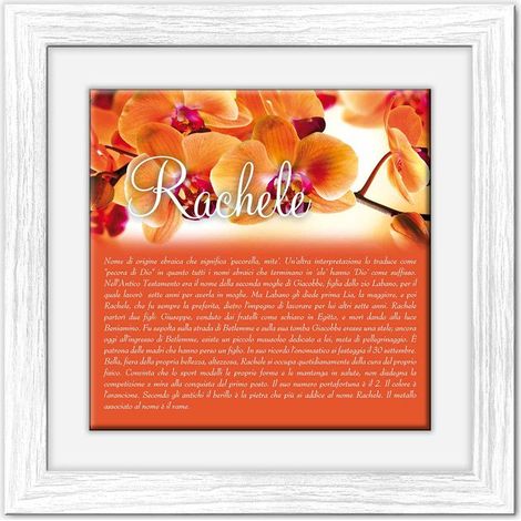 Lupia - Quadro mattonella Ceramica Modern White 29x29 cm con significato del nome Rachele (1/4)