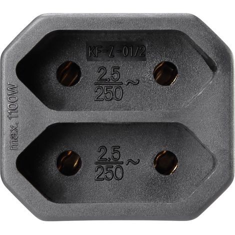 Basetech 1595909 1 Stück Steckdosen-Verteiler Schwarz (1/3)