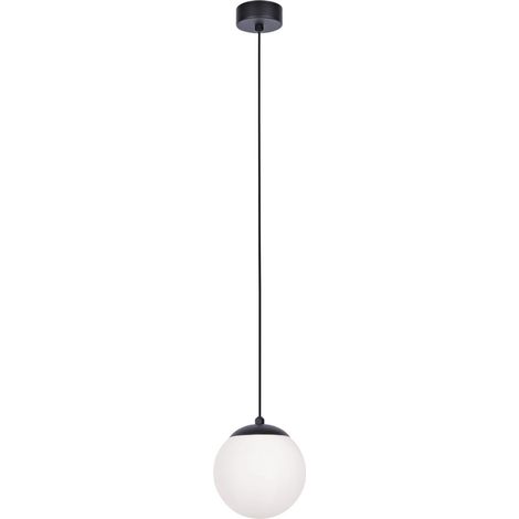 Suspension métal noir abat-jour verre blanc Kaja Savoy (1/5)