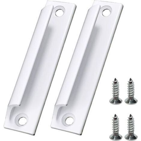[NON UTILIZZATO] Maniglia per porta finestra da balcone, 2 maniglie per porta-finestra, adatte per cassetti di casa e ufficio, ante di armadi, ecc. Con viti (bianche)