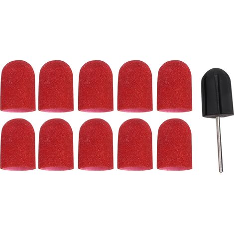 Bande de Ponçage pour Art des Ongles, Tête de Polissage et Meulage, Bague de Ponçage 16 x 25mm Rouge (1/5)