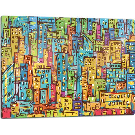 Tabla de cortar de vidrio 52x40 ciudad (1/5)
