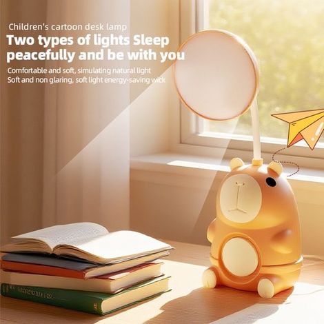 Lámpara de escritorio mini Capybara, luz nocturna, recargable por USB, escritorio infantil, idea de regalo, luz nocturna Capybara, marrón (1/2)