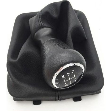 Levier de vitesses - Peugeot/Citroen - 5 vitesses - Cuir - Noir - Universel