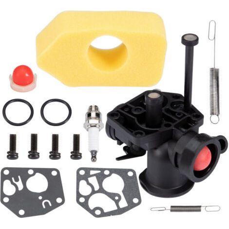 BARKBUSTERS Kit de Carburateur pour Briggs & Stratton, Adapté pour BS 795477 795469 794147 699660 794161 498811, pour Tondeuse à Gazon et Filtre à Air 698369, pour Ressort Régulateur 691859 692211 (1/4)