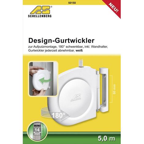 Schellenberg 50150 Mini Avvolgitore ad Avvitamento, Bianco, Design (1/2)