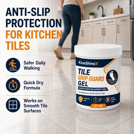 KineShineX Bathroom Tile Anti-Slip Gel, a friction enhancer for wet floors, suitable for kitchens and balconies. (1/4)
