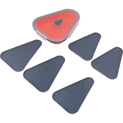 Boîte de rangement à pizza réutilisable et extensible avec 5 plateaux micro-ondables, boîte à pizza en silicone ajustable, orange (1/5)
