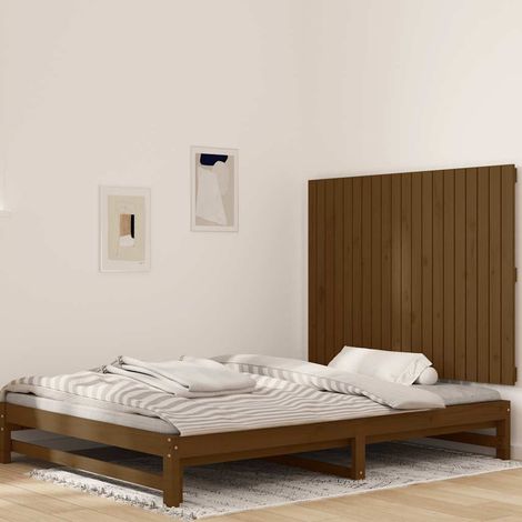 Wand-Kopfteil Honigbraun 127,5x3x90 cm Massivholz Kiefer