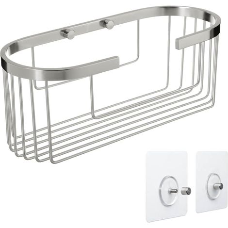 1 Etagere Salle De Bain, Système Quick Fix, Aluminium Inoxydable, Panier Douche, Support 5 Kg, Salle D Eau (1/5)