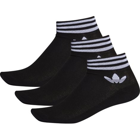 Adidas Trefoil Knöchelsocken, 3er-Pack, Unisex, Schwarz, EE1151, Größe 31-34