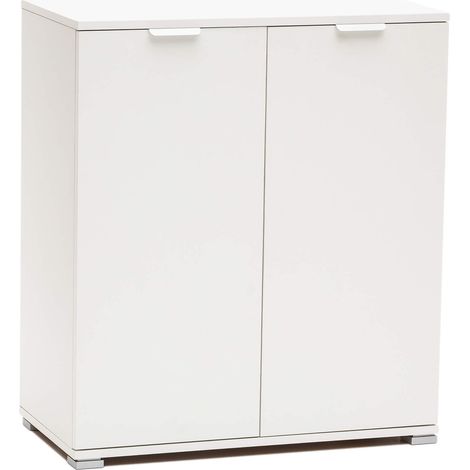 MOBILETTO BASIC A 2 ANTE BIANCO CON 2 RIPIANI 75 X 38 X H85 CM (1/4)