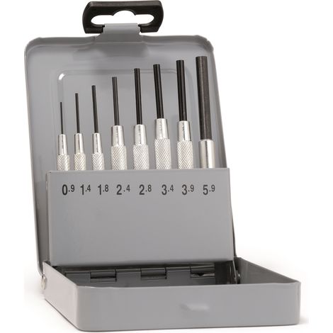 Rennsteig Splintentreiber m. Hülse Splinttreibersatz Metallkassette 0,9 - 5,9mm