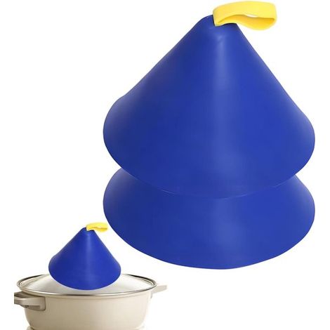 Protectores para mangos de ollas - Mango de silicona - Cocina segura - Diseño resistente al calor - 2 piezas - Azul (1/5)