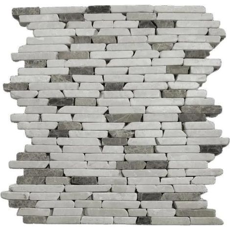 Mosaico in marmo - ALBEDO PIERRE - Misto - 26,5x29,5 cm - Senza fughe - Interno elegante